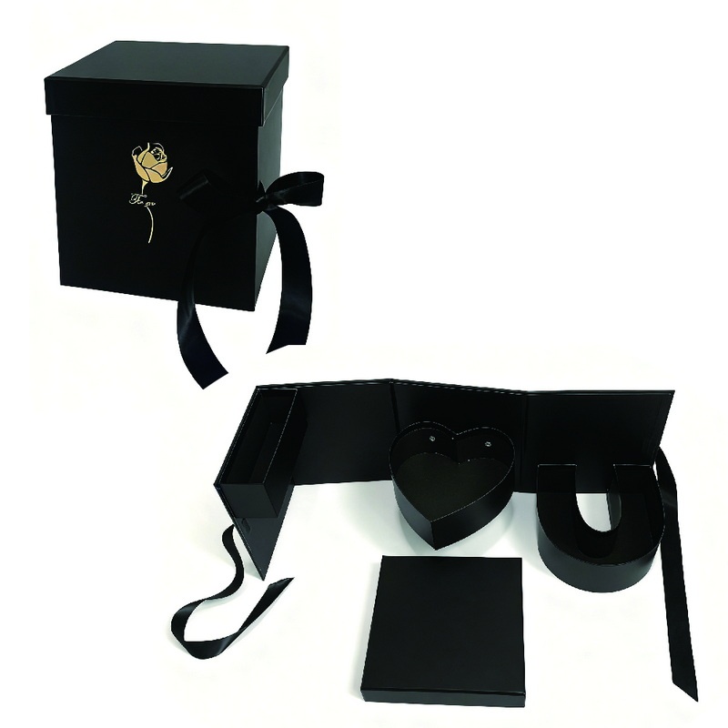 HF121619 Rotating Monogram I Love You Flower Gift Box