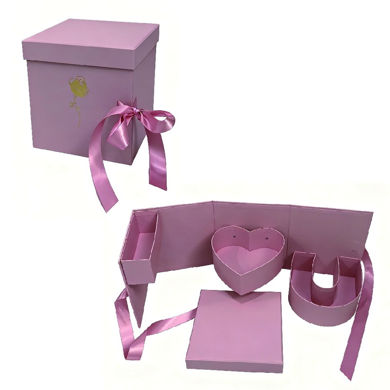 HF121619 Rotating Monogram I Love You Flower Gift Box