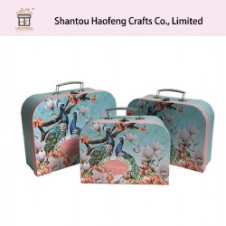 Promotional Rigid Cardboard Handmade Box Pink Paper Suitcase Box with Handle Pink Paper Suitcase Luxury