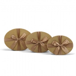 Set of 3 Egg Shaped Packaging Boxes with Bow Tie